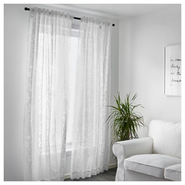 Гардины, 2 шт. БОРГХИЛЬД, белый (145x300 см) - фото 2