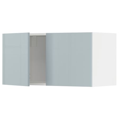 Навесной шкаф с 2 дверцами, 80x40 см, белый, Kallarp серо-синий светлый IKEA METOD МЕТОД 094.793.89