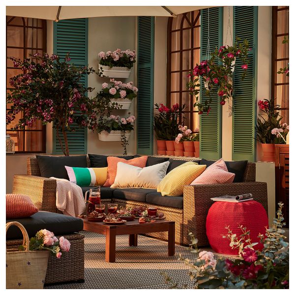 Модульный угловой 3-местный диван, садовый, коричневый/Холло черный IKEA СОЛЛЕРОН 992.611.59 - фото 2