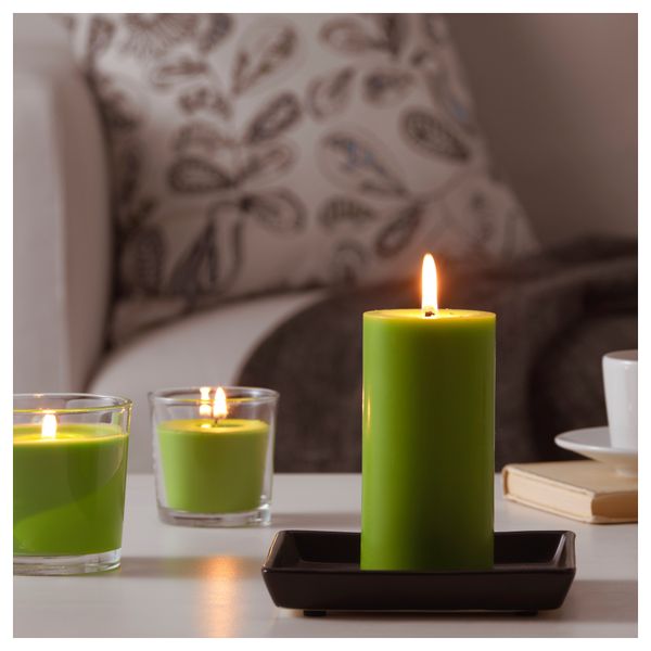 Формовая свеча, ароматическая СИНЛИГ, Зеленое яблоко, зеленый (14 см) - схема-чертеж с размерами