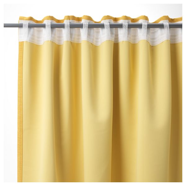 Гардины, 1 пара ВИЛБОРГ, желтый (145x300 см) - фото 2