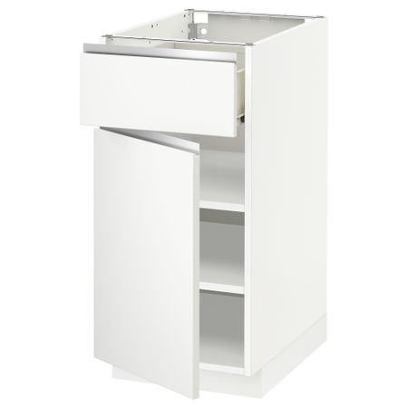 Напольный шкаф с ящиком, дверью МЕТОД / ФОРВАРА, белый, Нодста белый