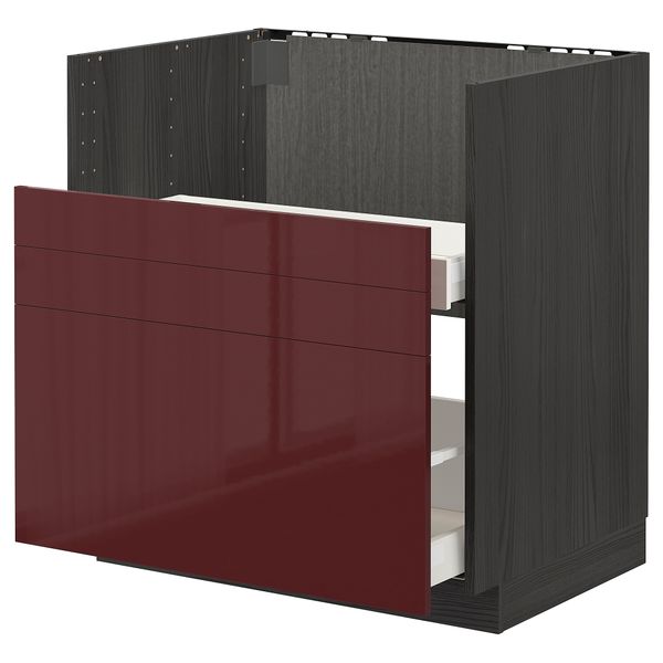 Шкаф под мойку БРЕДШЁН, 2 фасада, 2 ящика, 80x60 cm IKEA METOD МЕТОД, MAXIMERA МАКСИМЕРА 193.281.30 - фото 2