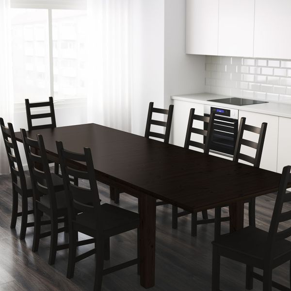 Раздвижной стол, коричнево-чёрный 201/247/293x105 см IKEA STORNÄS СТУРНЭС 803.714.12 - фото 4