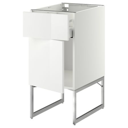 Напольный шкаф с ящиком, дверью МЕТОД / МАКСИМЕРА, белый, Рингульт белый