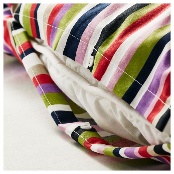 Пододеяльник и 1 наволочка ДВАЛА, в полоску, разноцветный - схема-чертеж с размерами