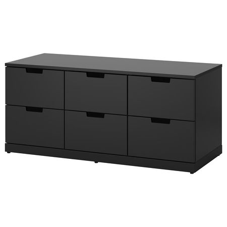 NORDLI Комод с 6 ящиками - антрацит 120x54 см