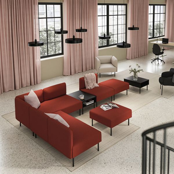 LILLEHEM 6-местный модульный диван+столик - Gunnared/коричнево-красный металлический - фото 2