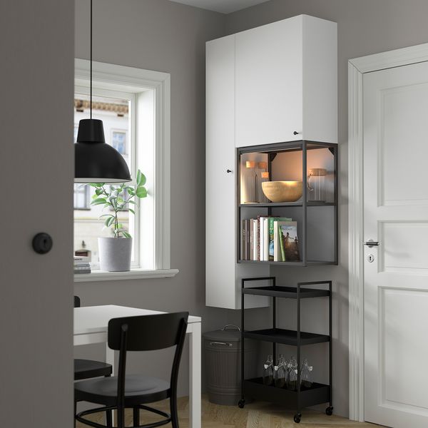 Комбинация для хранения, антрацит, белый, 90x32x180 см IKEA BEGIVENHET БЕГИВЕНХЕТ 493.315.03 - фото 3