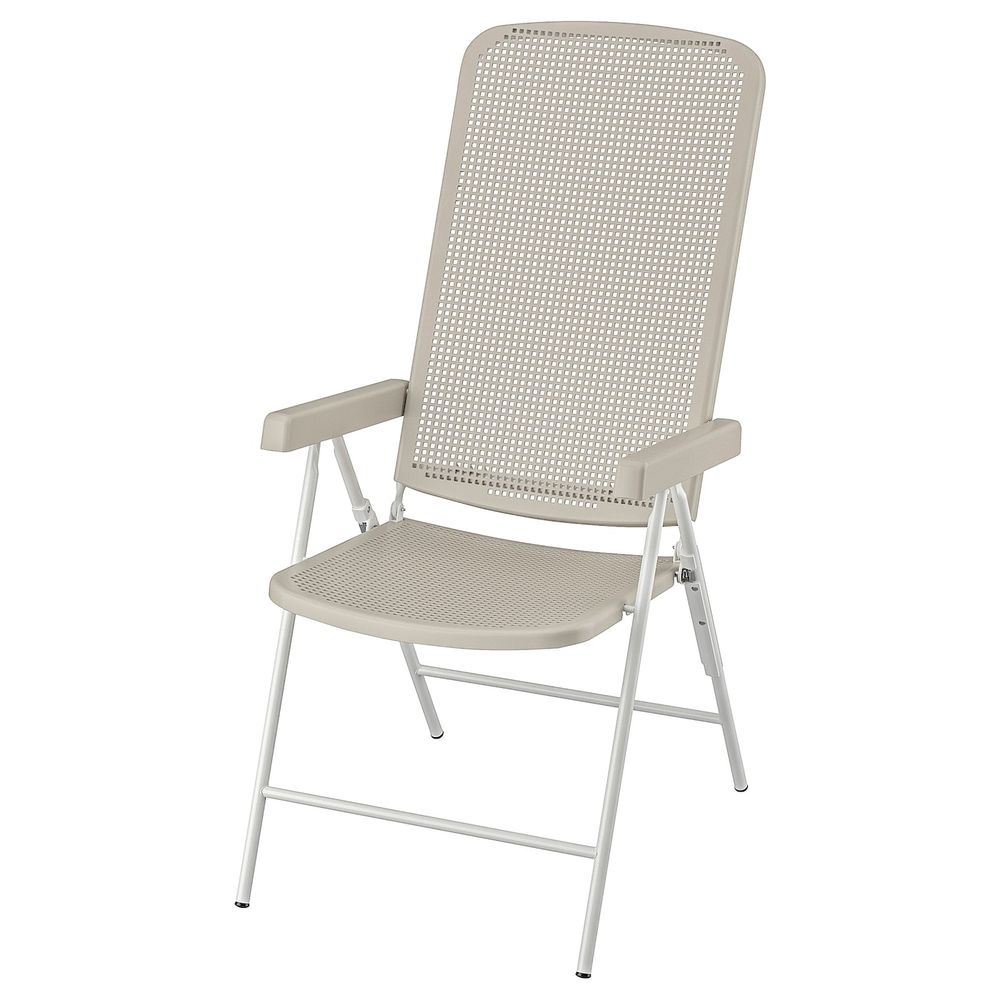 Садовое кресло, регулируемая спинка, белый, бежевый IKEA TORPARÖ ТОРПАРЁ 104.613.45 - фото 1