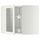 Угловой навесной шкаф с вращающающейся секцией, стеклянными дверцами МЕТОД, белый, Росдаль белый