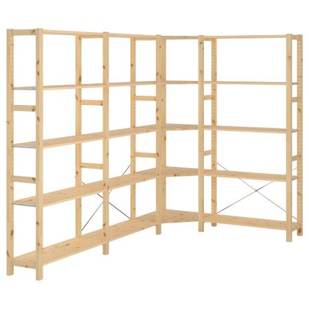 4 секции, угловой, 229, 144x30x179 см, сосна IKEA IVAR ИВАР 392.483.83