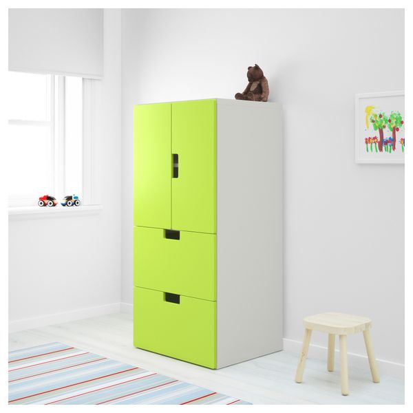 Комбинация для хранения с дверцами, ящиками СТУВА, белый, зеленый (60x50x128 см) - фото 2