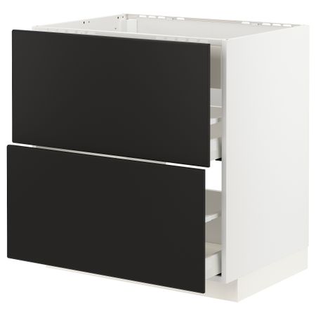 Напольный шкаф для Варочная панели, вытяжка, 80x60 cm IKEA METOD МЕТОД, MAXIMERA МАКСИМЕРА 493.356.43
