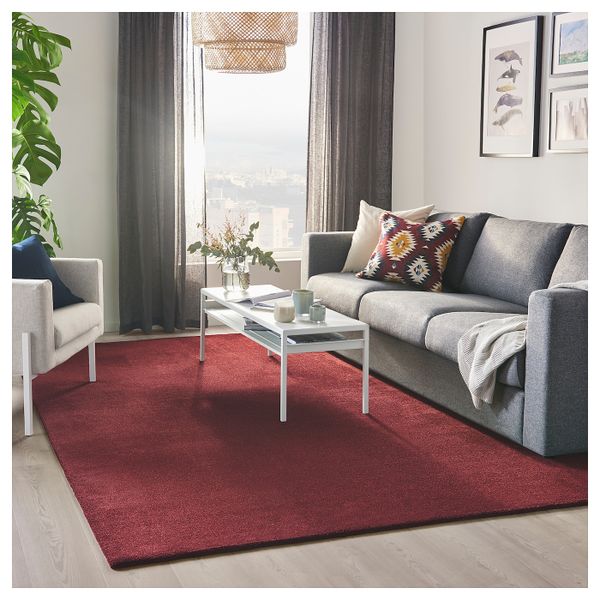 Ковер, короткий ворс, темно-красный 200x300 см IKEA TYVELSE ТЮВЕЛЬСЕ 604.253.26 - фото 2