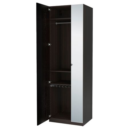 Гардероб, черно-коричневый, Форсанд Викедаль, 75x60x236 см IKEA ПАКС 992.859.90