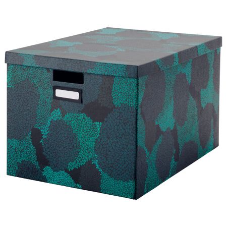 Коробка с крышкой ТЬЕНА, черно-синий (50x35x30 см)