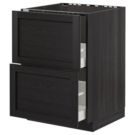 Напольный шкаф под мойку + 2 фронтальных панель, 2 ящика, 60x60 cm IKEA METOD МЕТОД, MAXIMERA МАКСИМЕРА 192.601.11