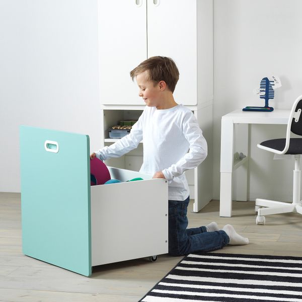 Гардероб с отделением для/игрушек, белый/голубой 60x50x192 см IKEA СТУВА / ФРИТИДС 292.796.62 - фото 4