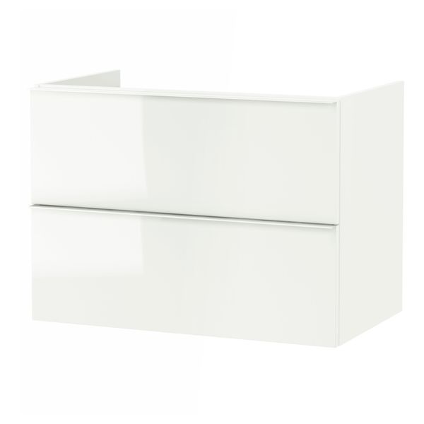 Шкаф для раковины с 2 ящиками, глянцевый белый, 80x47x58 см IKEA GODMORGON ГОДМОРГОН 301.809.95 - фото 2