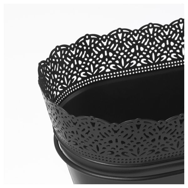 Ящик для цветов с держателем СКУРАР, д/дома/улицы, черный (51x19 см) - схема-чертеж с размерами