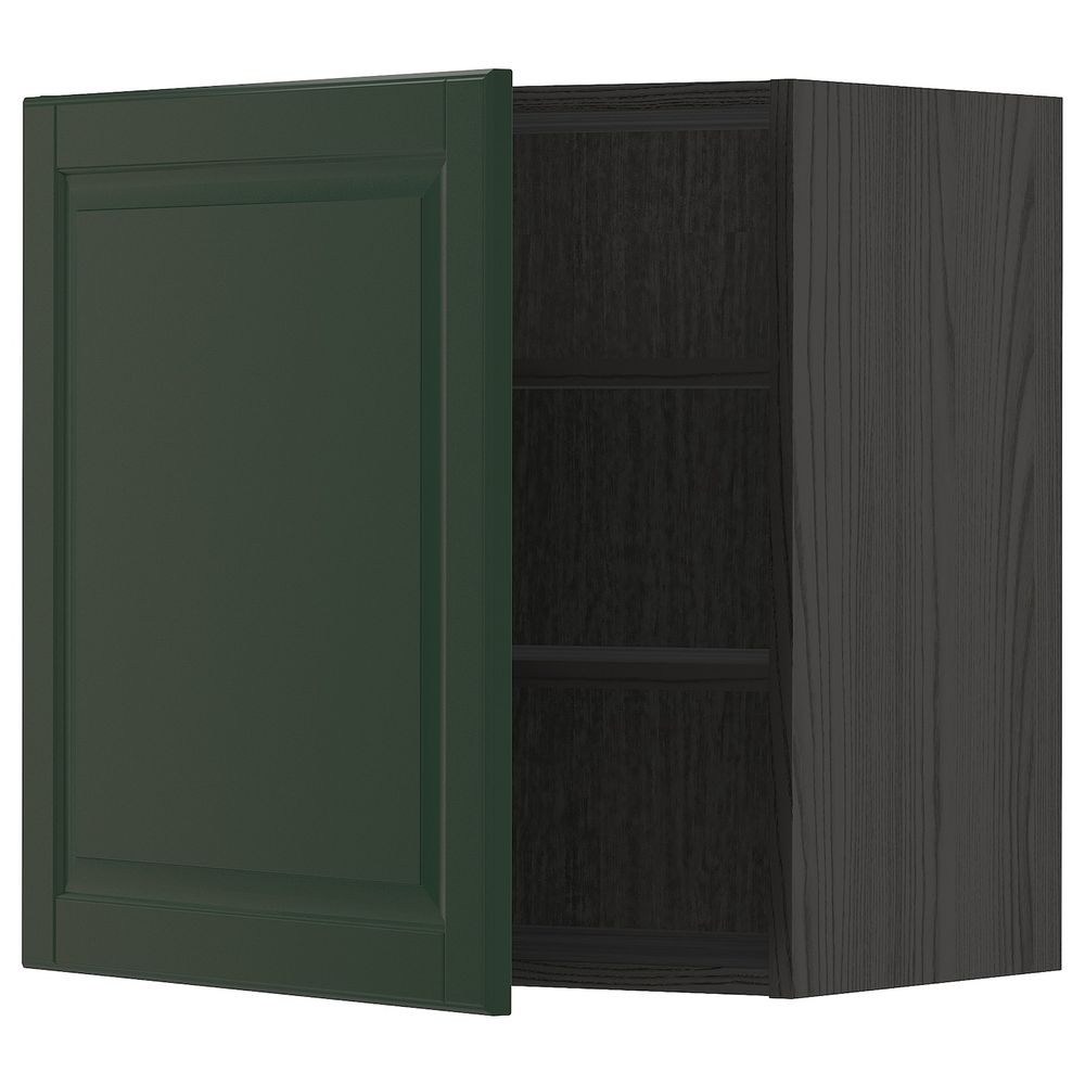 Шкаф навесной с полкой, черный/Будбин темно-зеленый 60x60 см IKEA МЕТОД 693.131.88 - схема-чертеж с размерами