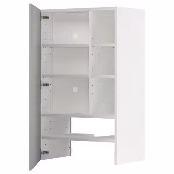 METOD Навесной шкаф д/вытяжки/полка/дверь - белый/Havstorp светло-серый 60x100 см - фото 1