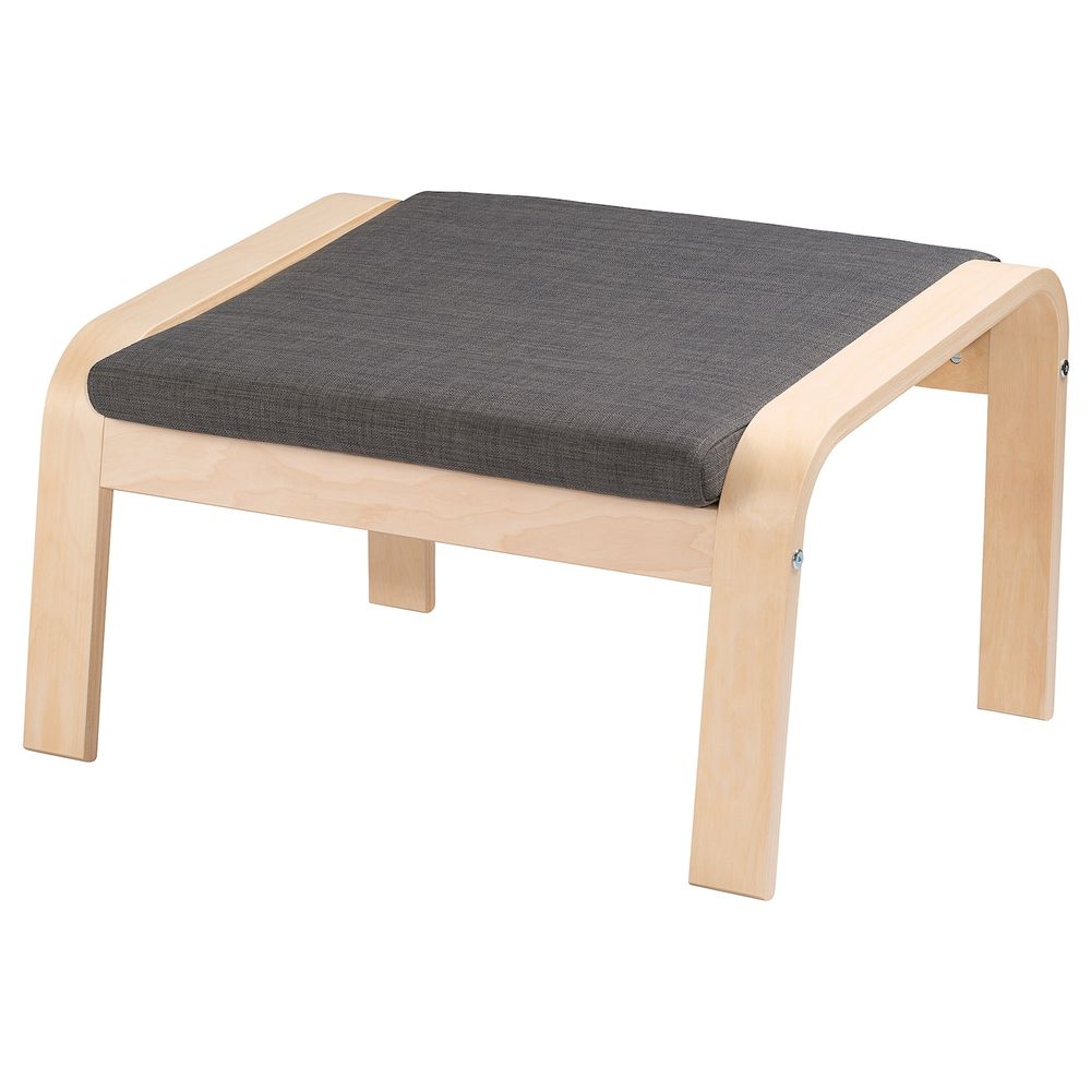 Табурет для ног, березовый шпон/Шифтебу темно-серый IKEA POÄNG ПОЭНГ 093.028.09 - фото 1