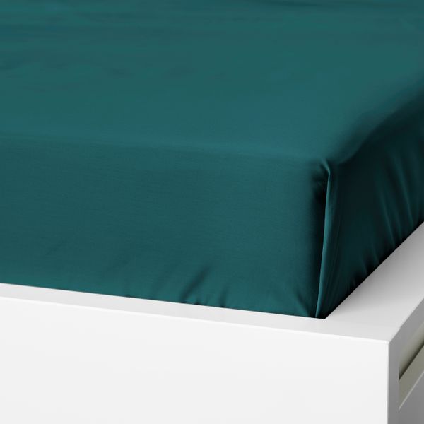 Простыня, темно-зеленый 240x260 см IKEA NATTJASMIN НАТТЭСМИН 104.337.05 - фото 2