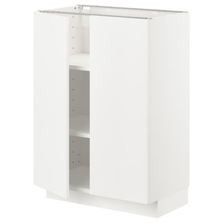 Напольный шкаф с полками/2двери, белый/Веддинге белый 60x37 см IKEA METOD МЕТОД 192.875.92