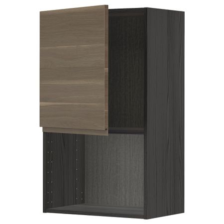 Навесной шкаф для СВЧ-печи, черный/Воксторп грецкий орех 60x100 см IKEA МЕТОД 192.247.88