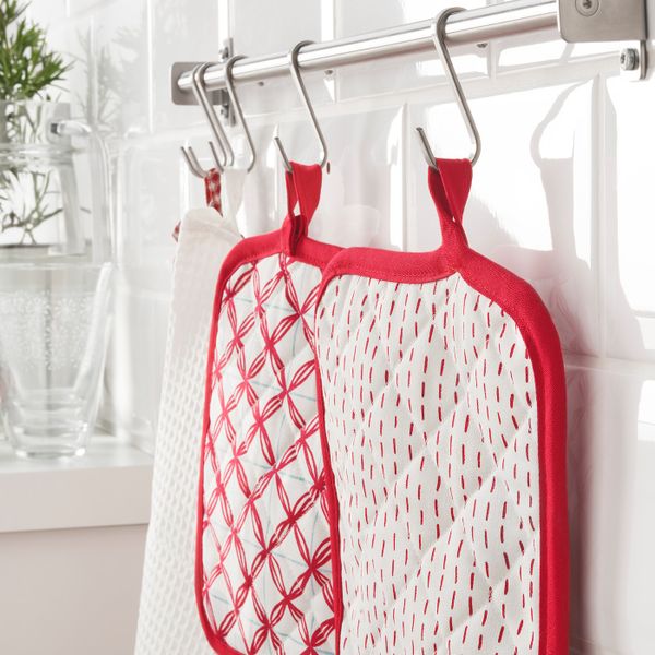 Прихватка, с рисунком белый/красный, 23x23 см IKEA ВИНТЕРФЕСТ 604.321.19 - схема-чертеж с размерами