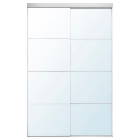 Дверь раздвижная, комбинация, 152x240 см, алюминий, зеркальное стекло IKEA AULI АУЛИ, SKYTTA 094.995.75