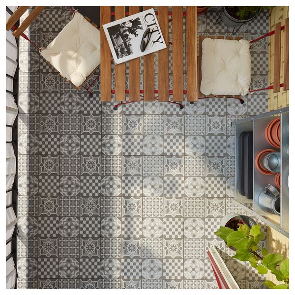 Плитка для улицы, 0.81 м², серый-белый IKEA MÄLLSTEN МЭЛЛЬСТЕН 004.453.32 - схема-чертеж с размерами