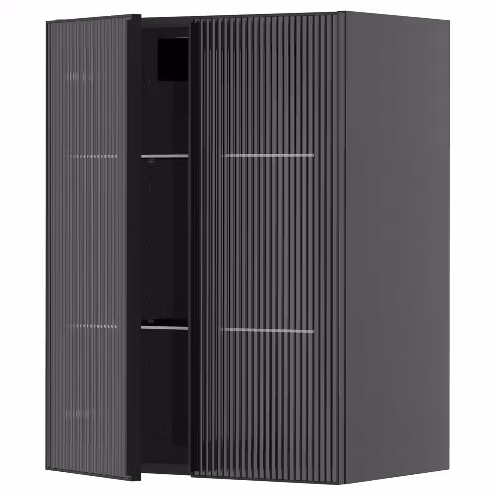 METOD Навесной шкаф/полки/2стеклян двери - фото 1