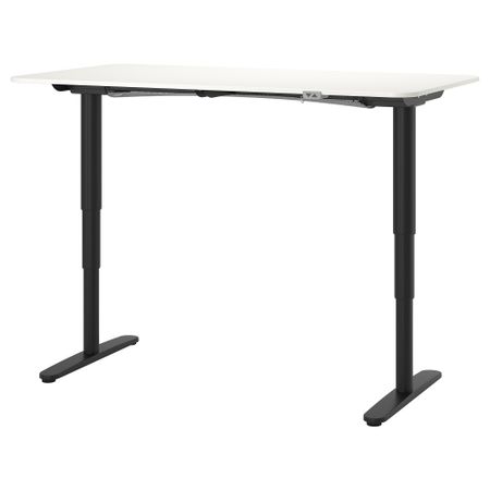 Стол-трансформер, 160x80 см, белый, черный IKEA BEKANT БЕКАНТ 290.225.39