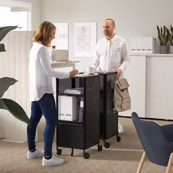 BEKANT Модуль на колесах - сетка/чёрный 41x101 см - фото 2