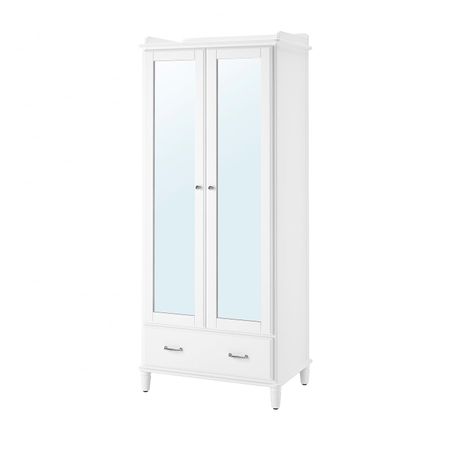 Шкаф платяной, белый/зеркальное стекло 88x58x208 см IKEA TYSSEDAL ТИССЕДАЛЬ 903.697.91