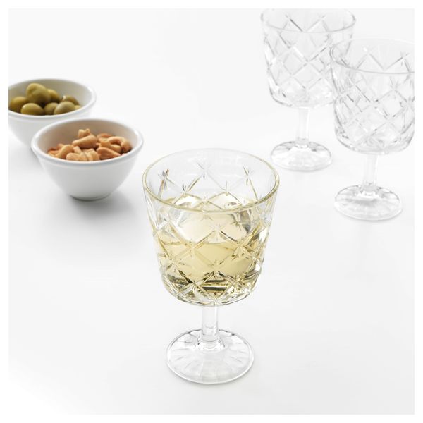 Бокал для вина ФЛИМРА, прозрачное стекло, с рисунком (23 сл) - фото 2