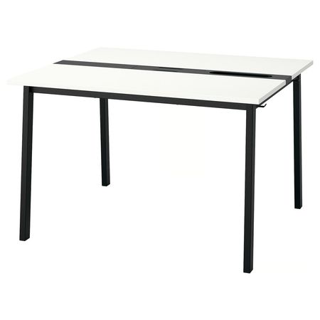 MITTZON Конференц-стол - белый/чёрный 120x108x75 см