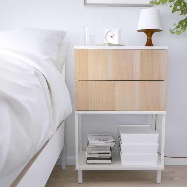 Комод с 2 ящиками, белый/Скрова беленый дуб IKEA OPPHUS ОПХУС 994.879.31 - фото 2