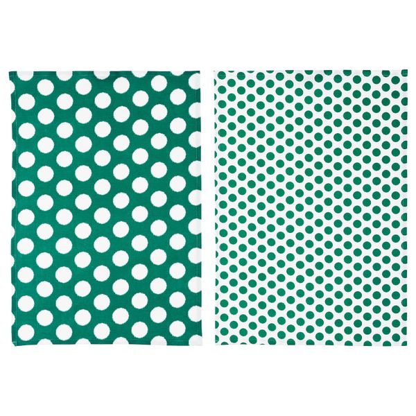 Полотенце кухонное, зеленый, белый 50x70 см IKEA АЛЬВАЛИЗА 504.541.78 - фото 2