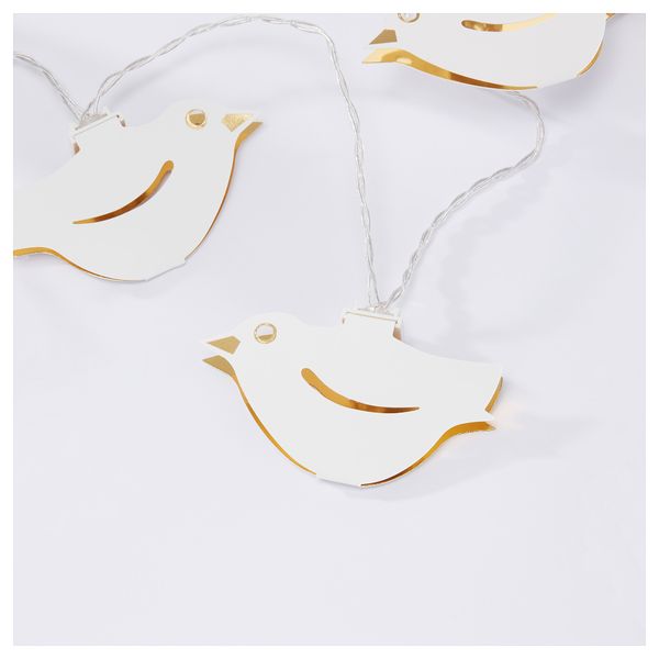 Гирлянда, 12 светодиодов СТРОЛА, с батарейным питанием, птицы белый - схема-чертеж с размерами