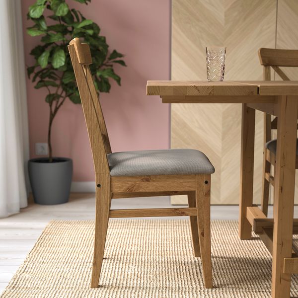 Стул, морилка, антик, Nolhaga серо-бежевый IKEA INGOLF ИНГОЛЬФLF ИНГОЛЬФ 804.730.76 - фото 3
