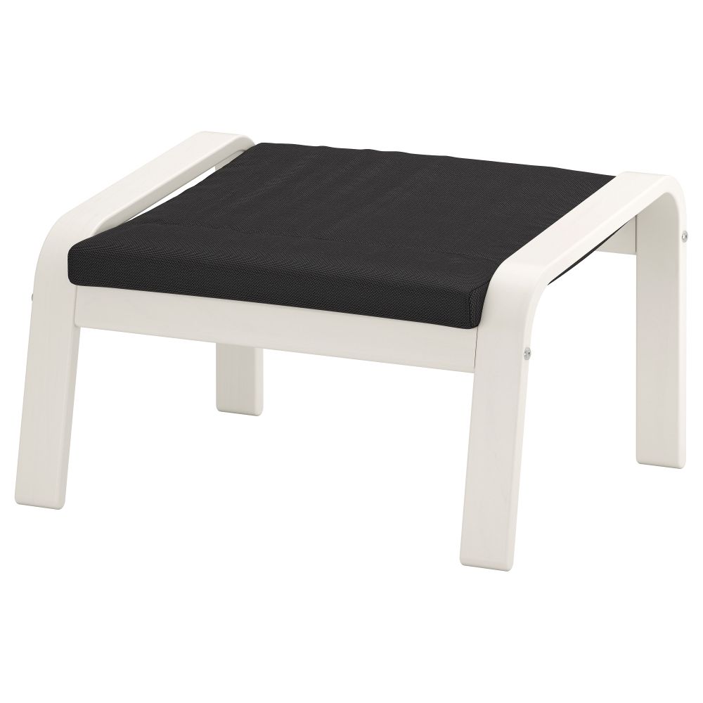 Табурет для ног ПОЭНГ, белый, Финнста серый - фото 1