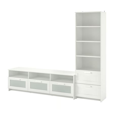 BRIMNES Шкаф для ТВ, комбинация - белый 240x41x190 см