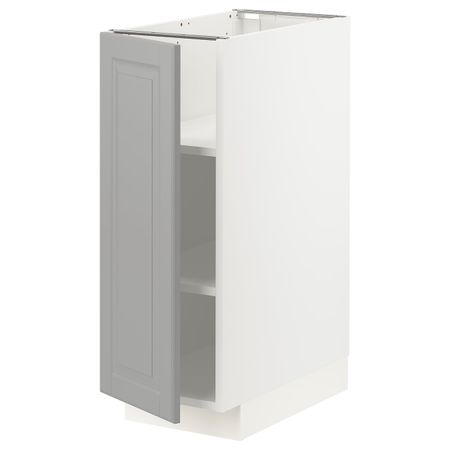 Напольный шкаф с полками, белый/Будбин серый 30x60 см IKEA METOD МЕТОД 494.458.30