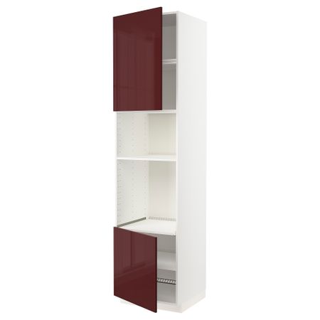 Высокий шкаф для духовки, СВЧ, 2 дверцы, полки, 60x60x240 cm IKEA METOD МЕТОД 094.599.18