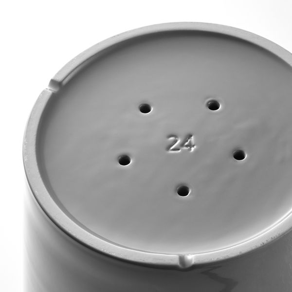 Горшок цветочный с поддоном, 24 см, для дома, улицы серый IKEA CITRUSFRUKT 105.084.37 - схема-чертеж с размерами