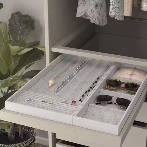 KOMPLEMENT Выдвижная полка+вставка - серо-бежевый/светло-серый 50x58 см - схема-чертеж с размерами